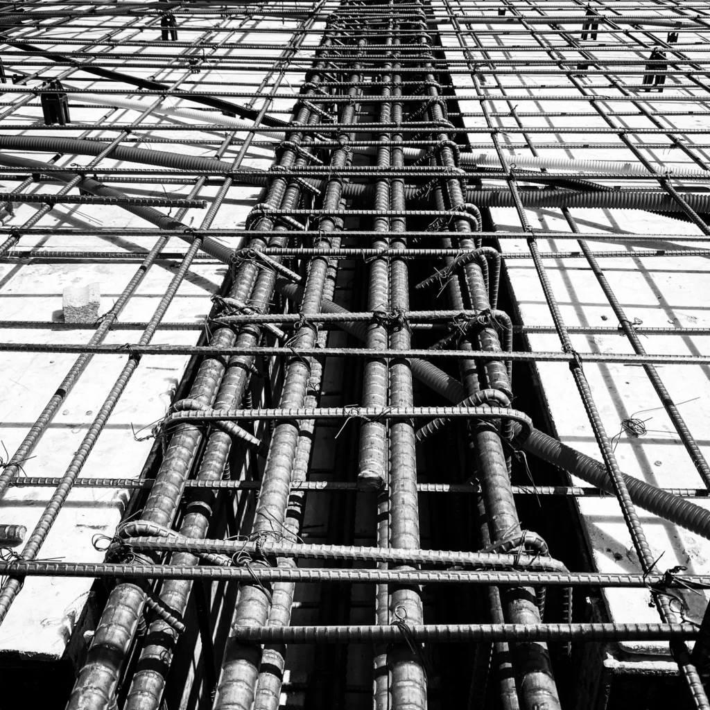 Cage d'armatures d'un poteau en béton armé